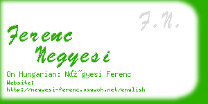 ferenc negyesi business card